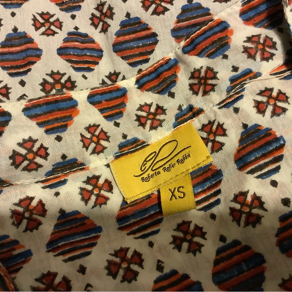 Roberta Roller Rabbit Abstract Blouse Top Size xs - Picture 6 of 7